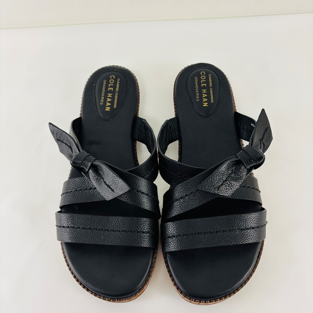 Cole Haan Cloudfeel Cushioning Grandseries Black Leather Slide Sandals 8.5